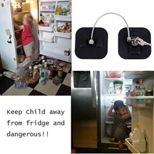 Refrigerator Lock,Fridge Lock with Keys,Freezer Lock and Refrigerator Lock for Child Proof(Fridge Lock-Black 1Pack)