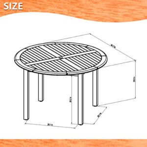 Amazonia Adelaide Eucalyptus Patio Dining Set | Teak Finish | Durable and Ideal for Outdoors, Round 5-Piece