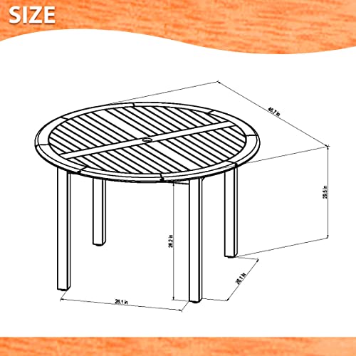 Amazonia Adelaide Eucalyptus Patio Dining Set | Teak Finish | Durable and Ideal for Outdoors, Round 5-Piece