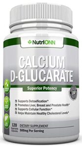 calcium d-glucarate - 500mg - 120 vegetable capsules - superior potency to support liver detoxification, estrogen metabolism & hormonal balance - helps with prostate, breast & colon health