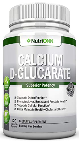 Calcium D-Glucarate - 500mg - 120 Vegetable Capsules - Superior Potency to Support Liver Detoxification, Estrogen Metabolism & Hormonal Balance - Helps with Prostate, Breast & Colon Health