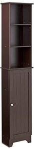 redmon contemporary country tall floor shelf with lower cabinet, large, espresso