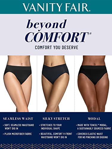 Vanity Fair womens Beyond Comfort Seamless Waist Panties Briefs, Hi Cut - Neutral, 7 US