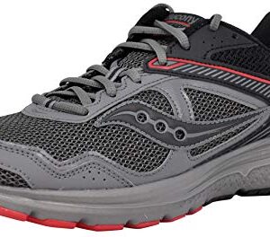 Saucony Men's Cohesion 10 Grey/Black/Red Running Shoe 10 M US