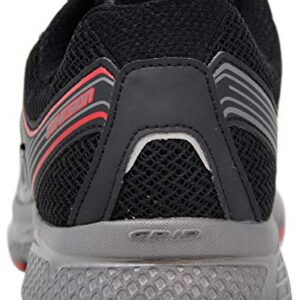 Saucony Men's Cohesion 10 Grey/Black/Red Running Shoe 10 M US