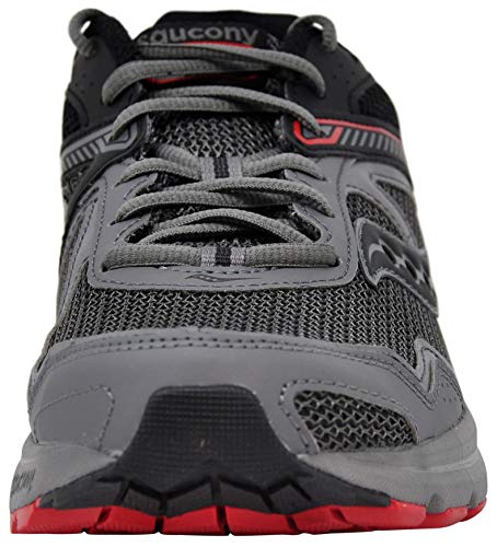 Saucony Men's Cohesion 10 Grey/Black/Red Running Shoe 10 M US