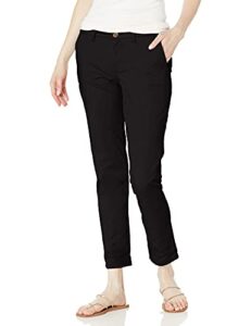 tommy hilfiger hampton chino lightweight pants for women with relaxed fit, black, 8