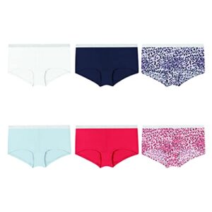 hanes women's cool comfort sporty microfiber boyshort underwear, 6 pack-assorted, 6