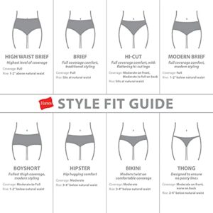 Hanes Women's Cool Comfort Sporty Microfiber Boyshort Underwear, 6 Pack-Assorted, 6