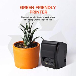 MUNBYN USB 80mm Receipt Printer, POS Printer with Auto Cutter ESC/POS Command for Windows（Only USB Connection）