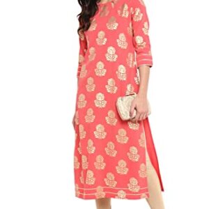 Janasya Indian Women's Tunic Tops Crepe Kurti for Women(JNE3261-KR-L)