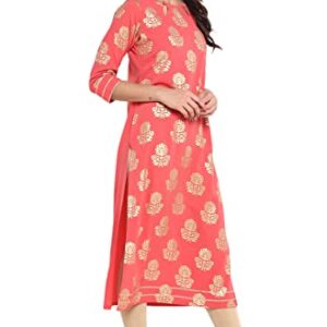 Janasya Indian Women's Tunic Tops Crepe Kurti for Women(JNE3261-KR-L)