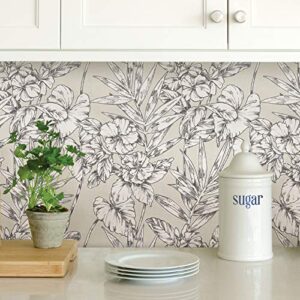 NuWallpaper NUS3145 Grey Cayman Peel & Stick Wallpaper, Neutral