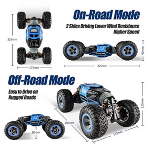 BEZGAR TD141 RC Cars-1:14 Scale Remote Control Crawler, 4WD Transform 15 Km/h All Terrains Electric Toy Stunt Cars RC Car Vehicle Truck Car with Rechargeable Battery for Boys Kids and Adults