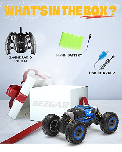 BEZGAR TD141 RC Cars-1:14 Scale Remote Control Crawler, 4WD Transform 15 Km/h All Terrains Electric Toy Stunt Cars RC Car Vehicle Truck Car with Rechargeable Battery for Boys Kids and Adults