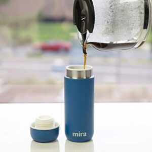 Mira 7 oz Insulated Small Thermos Flask | Kids Vacuum Insulated Water Bottle | Leak Proof & Spill Proof | Blue Denim