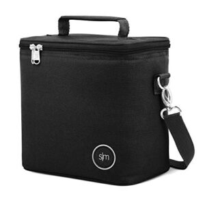 simple modern lunch box for women & men | large reusable insulated lunch cooler tote bag | spacious container for adult, work, travel, and school | blakely collection | 4 liter | midnight black