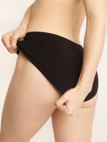 INNERSY Womens Underwear Cotton Hipster Panties Regular & Plus Size 6-Pack(Large,Black)