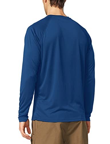 BALEAF Men's Long Sleeve Swim Shirts Rash Guard UV Sun Protection SPF T-Shirts UPF 50+ Quick Dry Swimming Fishing Ocean Blue Size M