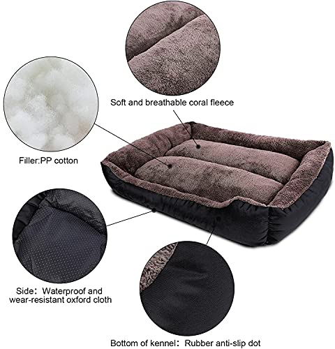 Utotol Dog Beds for Large Dogs, Washable Large Pet Dog Bed Sofa Firm Breathable Soft Couch for Jumbo Large Medium Small Puppies Cats Sleeping Orthopedic Dog Bed, Waterproof Non-Slip Bottom