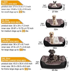 Utotol Dog Beds for Large Dogs, Washable Large Pet Dog Bed Sofa Firm Breathable Soft Couch for Jumbo Large Medium Small Puppies Cats Sleeping Orthopedic Dog Bed, Waterproof Non-Slip Bottom