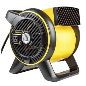 stanley high velocity pivoting head blower fan – utility air mover for drying or ventilating home or construction site. daisy chain compatible (st-310a-120)