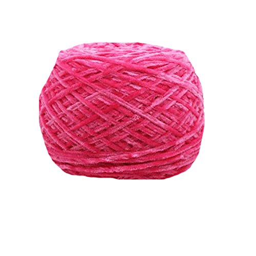 Hot Pink Art Velvet Chenille Yarn 1.1lbs Crochet Knitting Chenille Yarn Velvet Yarn Pet Toys Sweaters (Hot Pink, 1.1 lbs)