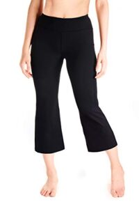 yogipace women's 20"/22"/24" bootcut cropped flare yoga pants capri length slim fit pants lounge crop pant, ycw1402, 22", black, size xl