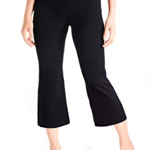 Yogipace Women's 20"/22"/24" Bootcut Cropped Flare Yoga Pants Capri Length Slim Fit Pants Lounge Crop Pant, YCW1402, 22", Black, Size XL