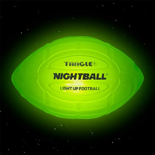 Nightball Tangle Glow in The Dark Inflatable LED Football - Light up Football with Bright LED Lights - Glow Football for Kids and Adults - Ideal Football Gifts for Teen Boys (Green)