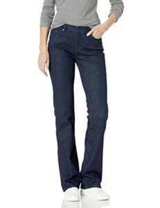 amazon essentials women's mid-rise slim bootcut jean, rinsed, 14 long