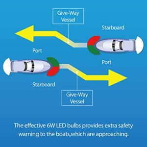 Obcursco Boat Navigation Lights, Marine LED Navigation Light, Boat LED Bow Light. Ideal for Pontoon, Skiff, and Small Boat