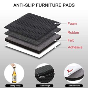 Non Slip Furniture Pads -24 pcs 2.5" Furniture Grippers, Non Skid for Furniture Legs,Self Adhesive Rubber Feet Furniture Feet, Anti Slide Furniture Hardwood Floor Protector for Keep Couch Stoppers