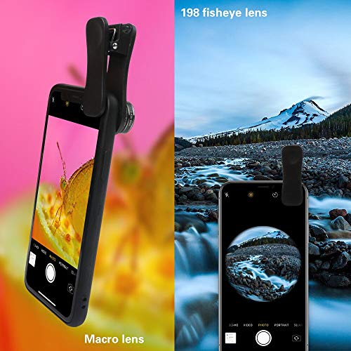 Godefa Phone Camera Lens Kit, 14 in 1 Lenses with Selfie Light for iPhone 14 13 12 11 Xs X Pro Samsung and Other Andriod Smartphone, Universal Clip on Wide Angle+Macro+ Fisheye Camera Lenses