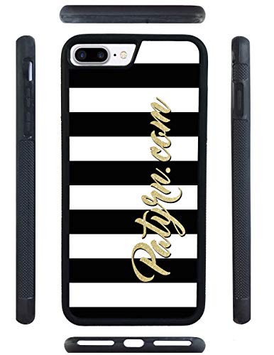 Pink and White Bars Flamingo Personalized Apple iPhone Black Rubber Phone Case Compatible with iPhone 14 Pro Max, Pro, Max, iPhone 13 Pro Max Mini, 12 Pro Max Mini, 11 Pro Max X XS Max XR 8 7 Plus