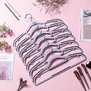 Plastic Hangers 50 Pack Heavy Duty Dry Wet Clothes Hangers with Non-Slip Pads Space Saving 0.2" Thickness Super Lightweight Organizer