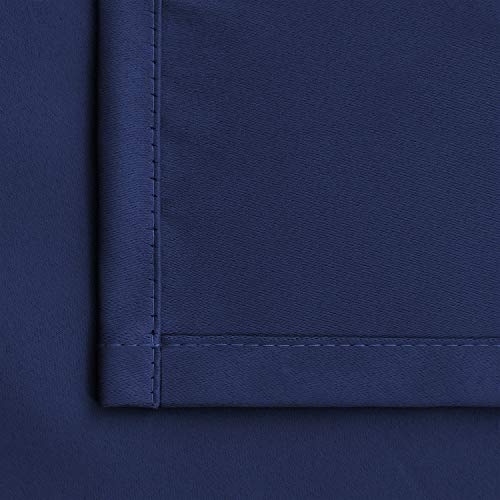 BGment Rod Pocket Blackout Curtains for Bedroom - Thermal Insulated Short Room Darkening Curtain Window Drapes for Cafe Kitchen, 42 x 45 Inch, 2 Panels, Navy Blue