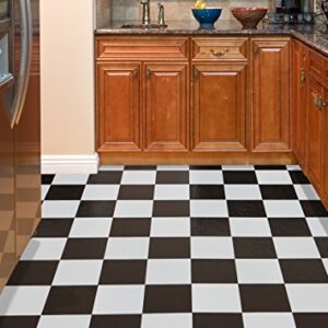 Sterling Self Adhesive 12-Inch Vinyl Floor Tiles, 20 Tiles - 12" x 12", Black and White Pattern - Peel & Stick, DIY Flooring for Kitchen, Dining Room, Bedrooms & Bathrooms by Achim Home Decor