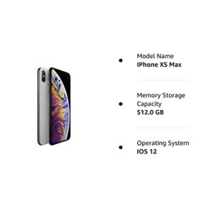 Apple iPhone XS Max, 512GB, Silver - For Verizon (Renewed)