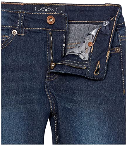 Lucky Brand Girls' Bootcut Fit Stretch Denim Jeans with Zipper Closure & Pockets, Barrier Wash, 14