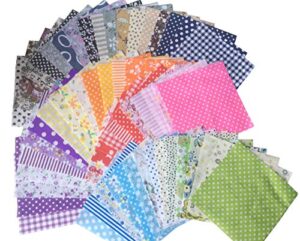 longshine-us 60pcs 4" x 4" premium cotton craft fabric bundle squares patchwork lint diy sewing scrapbooking quilting dot pattern artcraft