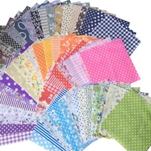 longshine-us 60pcs 4" x 4" Premium Cotton Craft Fabric Bundle Squares Patchwork Lint DIY Sewing Scrapbooking Quilting Dot Pattern Artcraft