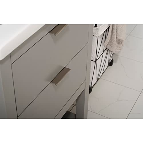 Design Element Klein 24" Single Sink Bathroom Vanity in Gray-Made with Solid Hardwood and Ceramic Undermount Sink