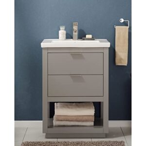 Design Element Klein 24" Single Sink Bathroom Vanity in Gray-Made with Solid Hardwood and Ceramic Undermount Sink