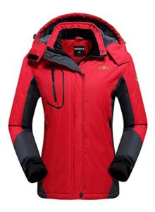 cior women's mountain waterproof ski jacket windproof rain jacket u119wcfy029,red,s