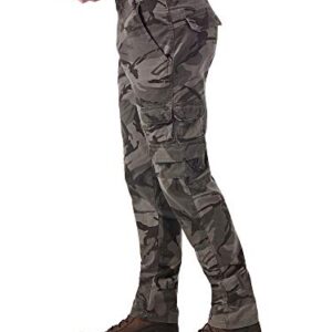 Wrangler Authentics mens Regular Tapered Cargo Pants, Grey Camo, 36W x 32L US