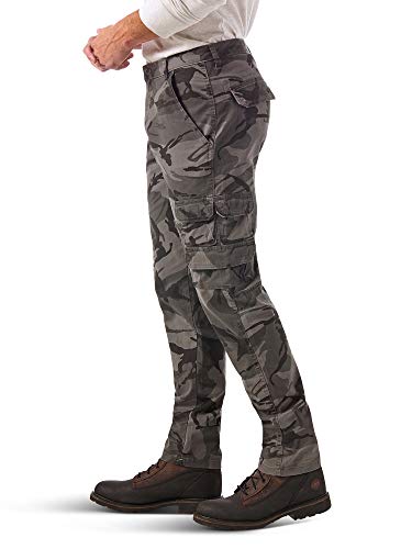 Wrangler Authentics mens Regular Tapered Cargo Pants, Grey Camo, 36W x 32L US