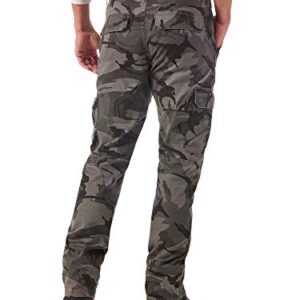 Wrangler Authentics mens Regular Tapered Cargo Pants, Grey Camo, 36W x 32L US