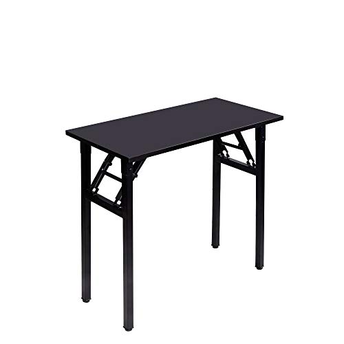 DlandHome 31.5 inches Small Computer Desk for Home Office Folding Table Writing Table for Small Spaces Study Table Laptop Desk No Assembly Required Black DND-AC5CB-8040