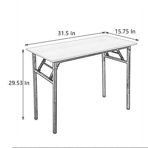 DlandHome 31.5 inches Small Computer Desk for Home Office Folding Table Writing Table for Small Spaces Study Table Laptop Desk No Assembly Required Black DND-AC5CB-8040